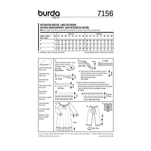 Burda Patrón 7156 HIstórica Ropa Interior de Mujer