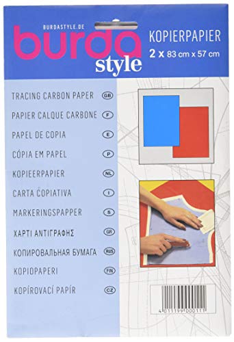 Burda Tracing-Papel de carbono (1 unidad), color azul y rojo, talla única