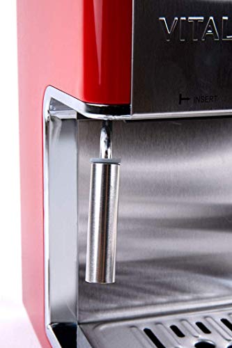 Cafetera Italiana Espresso de 4 Tazas con emulsionador de leche, Vital Espresso