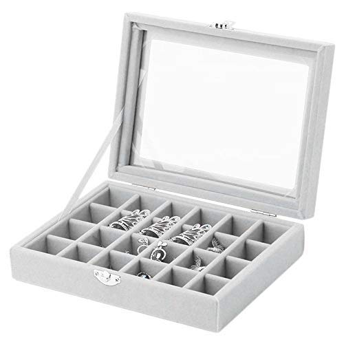 Caja Joyero,Terciopelo Organizador de Pendientes Caja Almacenamiento para Pendientes para el hogar, la tienda, el vestidor