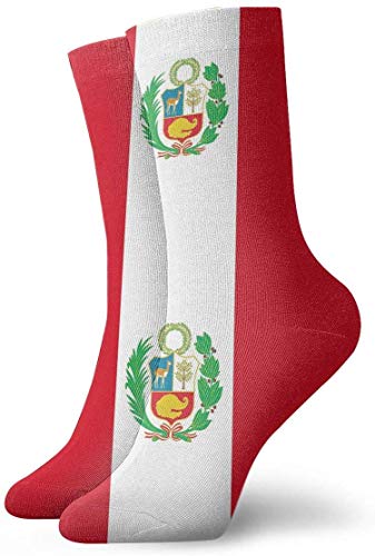 Calcetines de la Novedad de Los Hombres Del Poliéster de la Bandera de Perú Calcetines Divertidos Del Equipo Del Algodón Calcetines Lindos Del Vestido de la Novedad