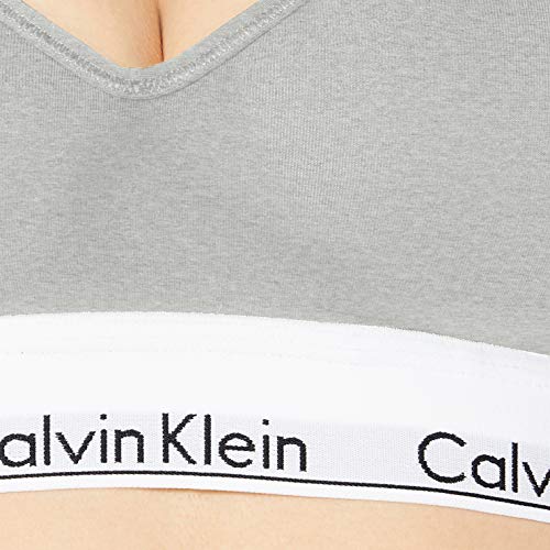 Calvin Klein Bralette – Modern Cotton Sujetador Deportivo, Grau (Grey Heather 020), S (84-89 cm) para Mujer