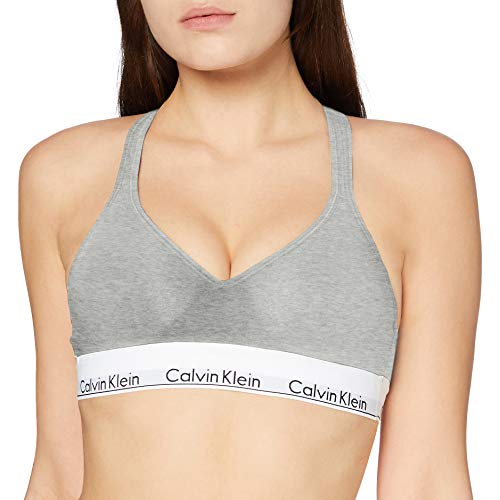 Calvin Klein Bralette – Modern Cotton Sujetador Deportivo, Grau (Grey Heather 020), S (84-89 cm) para Mujer