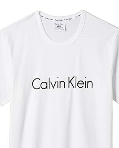Calvin Klein S/S Crew Neck Camiseta, Blanco (White 100), Medium para Hombre
