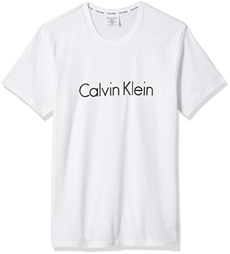 Calvin Klein S/S Crew Neck Camiseta, Blanco (White 100), Medium para Hombre