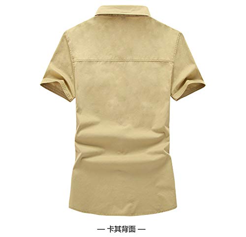 Camisa de los hombres de verano militar de algodón puro militar de manga corta de los hombres