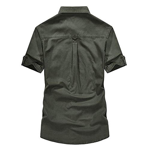 Camisa para Hombre Moda Hermosa Camisa Militar de Manga Corta para Hombre Camisas Casual para Hombre Chaquetas para Hombre Chaquetas de Traje para Hombre Camisa Manga Corta Hombre