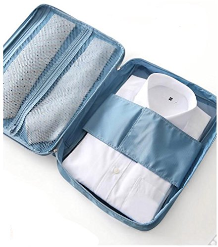 Camisa y Corbata Packing Organizador de Bolsas. Funda de Almacenamiento Impermeable Sin Arrugas. (Turquesa)