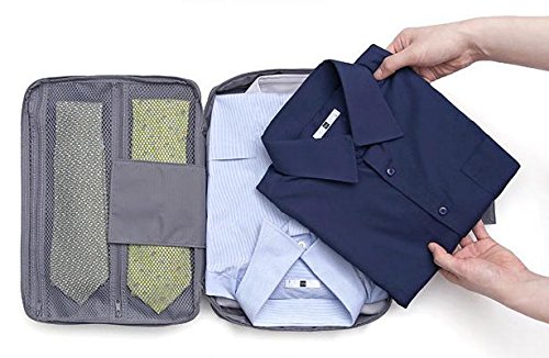 Camisa y Corbata Packing Organizador de Bolsas. Funda de Almacenamiento Impermeable Sin Arrugas. (Turquesa)