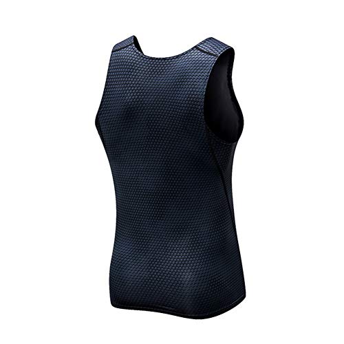 Camiseta De Compresión Sin Mangas para Hombre Baselayer Secado Rápido Tirantes Tops Negro M