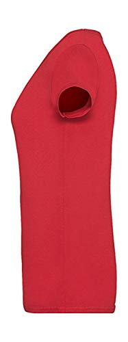 Camiseta de Manga Corta para Mujer con Cuello en V, diseño de Barco Rojo M