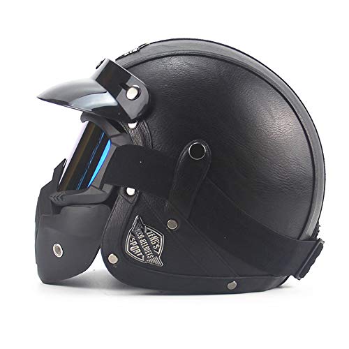 CARACHOME Casco Seguridad, Casco de Motocross, Motocicleta con máscara, Casco Patinete electrico Adulto. Adecuado para Moto Scooter CS Juego de Moto,XL(61to62cm)