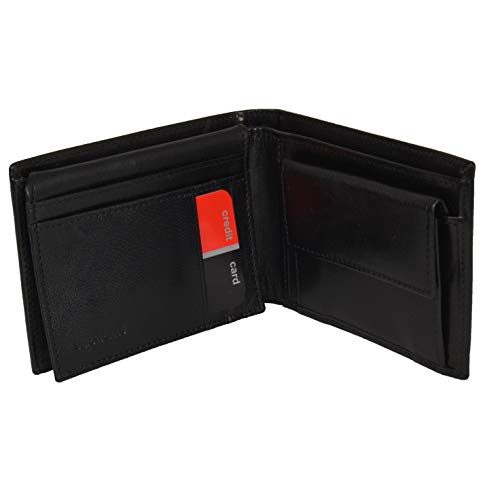 Cartera hombre PIERRE CARDIN negro en cuero con monedero y solapa A5524