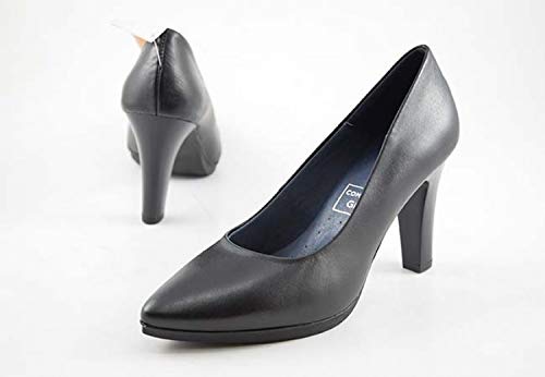 Chamby 4330 -Zapatos de Salon con Tacon Alto y Plantilla Acolchada (36, Negro)