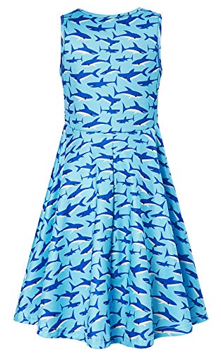 chicolife 5-6 años niña sin Mangas Vestidos de Las niñas Sirena Mundo Submarino oscilación impresión Viajes
