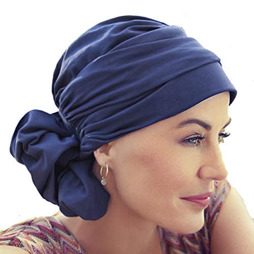 Christine Headwear Turbante Mila de algodón Supima Extra Suave y Fresco (Azul Noche)