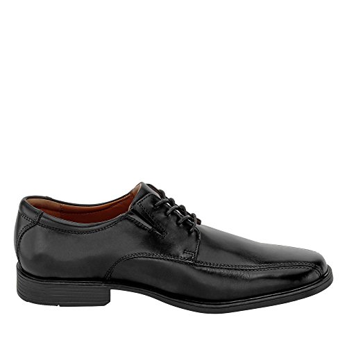 Clarks Tilden Walk, Zapatos de Cordones Derby Hombre, Negro (Black Leather-), 42 EU