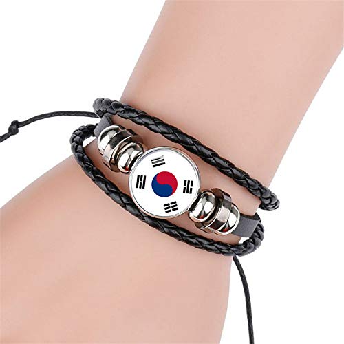 CLEARNICE Corea del Sur Letonia Bandera Nacional Brazalete Pulsera para Hombres Y Mujeres Joyería Regalo De Amistad para Fanáticos del Fútbol