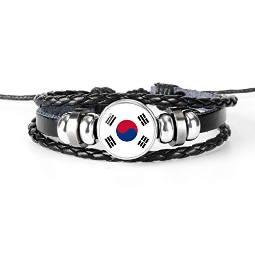 CLEARNICE Corea del Sur Letonia Bandera Nacional Brazalete Pulsera para Hombres Y Mujeres Joyería Regalo De Amistad para Fanáticos del Fútbol