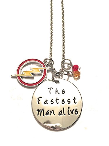 Collar de metal níquel Free The Flash The Fastest Man Alive para hombre más rápido que Esista Saetta Logo Comics Cosplay Grabado Serie TV