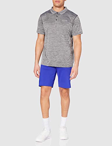 Columbia Zero Rules Polo con Protección Solar 30, Hombre, Gris (Tiburón Heather), M