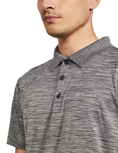 Columbia Zero Rules Polo con Protección Solar 30, Hombre, Gris (Tiburón Heather), M
