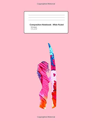 Composition Notebook - Wide Ruled: Surf Girl Pastel Watercolor  Cute  Surfing Surfer Gift - Pink Blank Lined Exercise Book - Back To School Gift For ... Teens, Boys, Girls - 7.5"x9.75" 100 pages