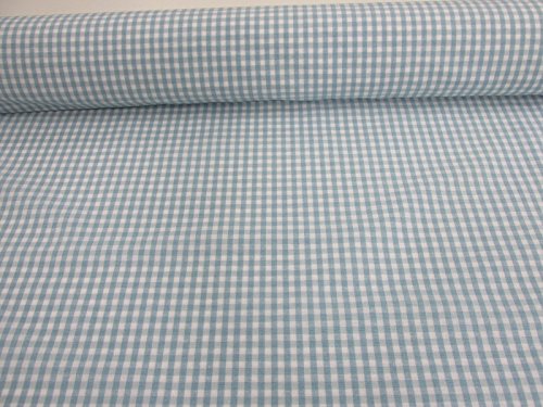 Confección Saymi Metraje 0,50 MTS Tejido Vichy, Cuadro pequeño 5x5 mm. Color Azul Bebé, con Ancho 2,80 MTS.