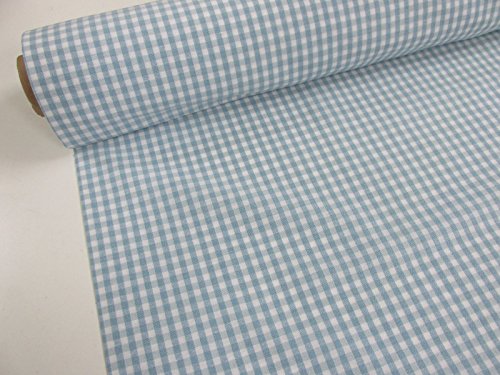 Confección Saymi Metraje 0,50 MTS Tejido Vichy, Cuadro pequeño 5x5 mm. Color Azul Bebé, con Ancho 2,80 MTS.