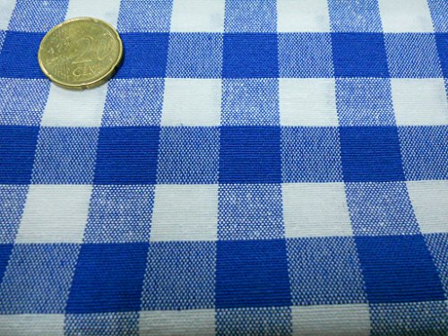 Confección Saymi Metraje 2,45 MTS Tejido Vichy Ref. Cuba Cuadro Medio 15x15 mm. Color Azul, con Ancho 2,80 MTS.