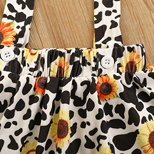 Conjunto de ropa de bebé de manga corta + falda de lazo o vestido de algodón corto para niños pequeños, 2 piezas, 3 meses a 4 años H-amarillo 3-4 Años