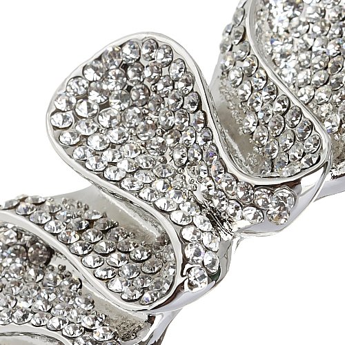 Contemporary Cuff Bangle, Stunning Swirl Wave Pattern showered in Swarovski Crystals Elements in 14K Gold or Silver Rhodium. Great Christmas Gift Idea for Her& Perfect Cocktail Dress Jewellery.