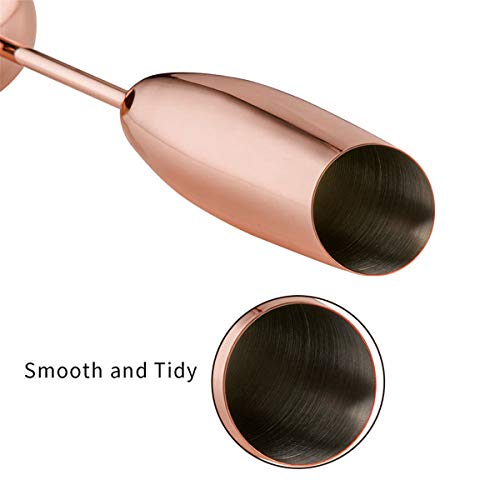 Copa de champán biselada de Acero Inoxidable, Cuenco Inclinado de 200 ml, Copa de Vino Tinto de Tallo Largo, Juego de 2 Copas de cóctel para Fiestas, Aniversario, Bodas (Rose Gold)