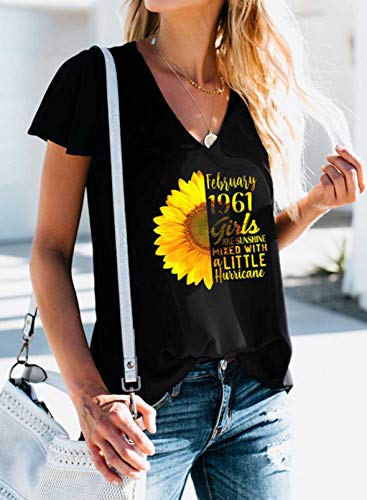 CORAFRITZ Camiseta con Estampado gráfico de Verano de Manga Corta con Cuello en V para Mujer Blusa Suelta Informal Tops