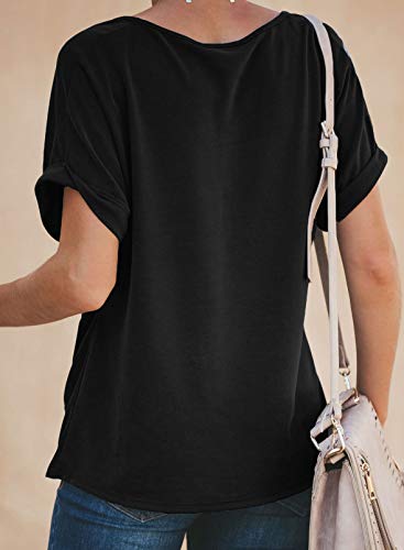 CORAFRITZ Camiseta de Manga Corta para Mujer con Cuello en V y Camiseta de Verano con Estampado Informal Blusas y Tops