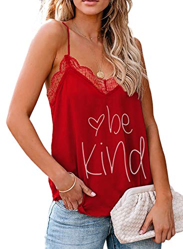 CORAFRITZ - Camiseta sin Mangas con Cuello en V para Mujer, Blusa con Cuello en V y Encaje de Verano