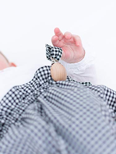 Cotone Conjunto Cubrepañal y Chupetero de Tela a Juego 1 Goma Vichy Negro Tallas 3 meses y 6 meses