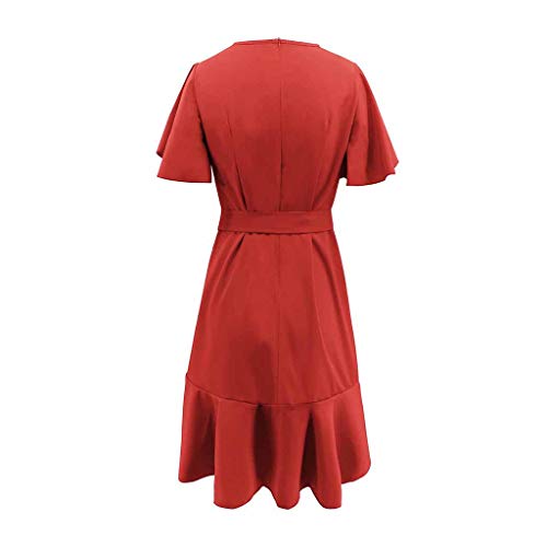 COZOCO Vestido de Mujer Verano Retro Vestidos Holgado Cóctel Mangas Largo Manga Talla Grande Oversize Maxi Dress(Blanco,EU-34/CN-S)