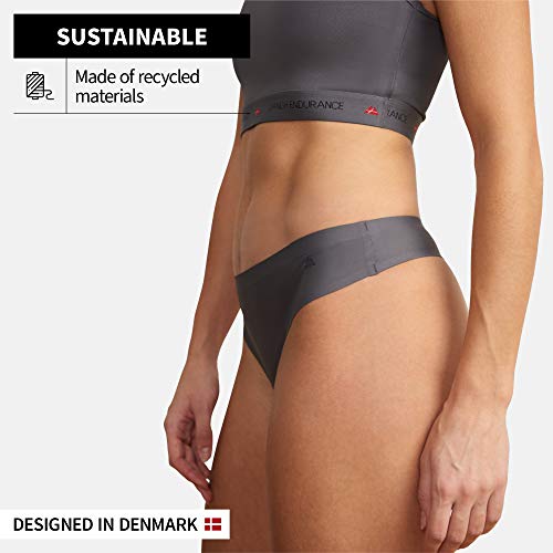 DANISH ENDURANCE Tanga Mujer Materiales Reciclados Pack de 3 (Multicolor (1 x Negro, 1 x Gris, 1 x Rosa), Large)
