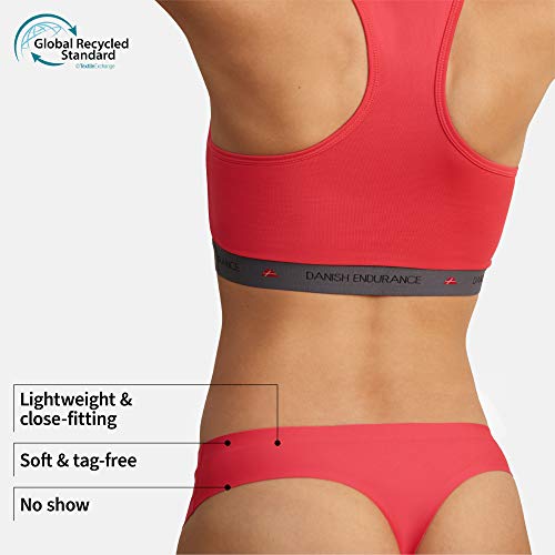DANISH ENDURANCE Tanga Mujer Materiales Reciclados Pack de 3 (Multicolor (1 x Negro, 1 x Gris, 1 x Rosa), Large)