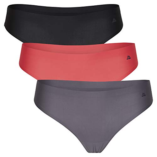 DANISH ENDURANCE Tanga Mujer Materiales Reciclados Pack de 3 (Multicolor (1 x Negro, 1 x Gris, 1 x Rosa), Large)