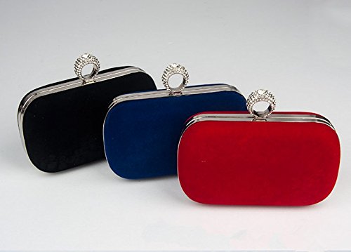 Da.Wa Bolso de mano de mano para mujer, de satén, para fiestas, bodas, cumpleaños, color azul