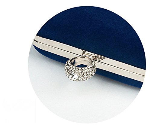 Da.Wa Bolso de mano de mano para mujer, de satén, para fiestas, bodas, cumpleaños, color azul