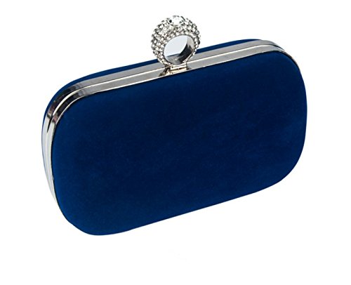 Da.Wa Bolso de mano de mano para mujer, de satén, para fiestas, bodas, cumpleaños, color azul