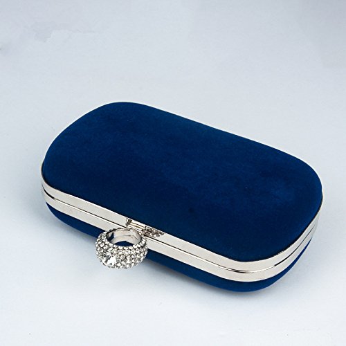 Da.Wa Bolso de mano de mano para mujer, de satén, para fiestas, bodas, cumpleaños, color azul