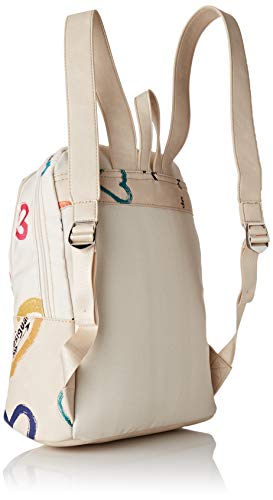Desigual - Bag Natural Message Novara Women, Bolsos mochila Mujer, Blanco (Crudo), 12x35.3x28.7 cm (B x H T)