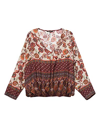 Desigual Blouse Sena Blusas, Rojo (Borgoña 3007), M para Mujer