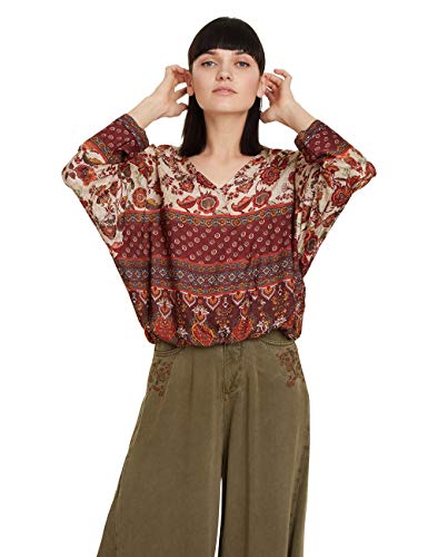 Desigual Blouse Sena Blusas, Rojo (Borgoña 3007), M para Mujer