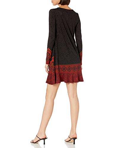Desigual Vest_Nagoya Vestido Casual, Negro, L para Mujer