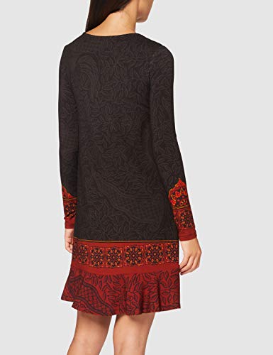 Desigual Vest_Nagoya Vestido Casual, Negro, L para Mujer